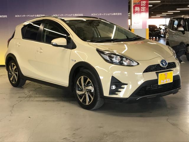 アクア クロスオーバー 社外ナビ フルセグTV Bluetoothオーディオ CD DVD バックカメラ オートLEDヘッドライト 衝突軽減ブレーキ 車線逸脱 スマートキー 純正16インチアルミ ETC(6枚目)