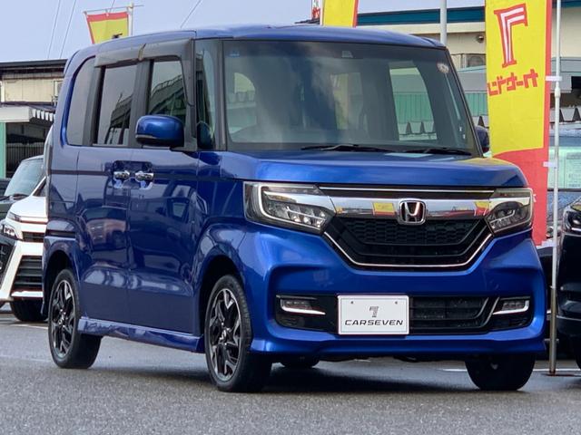 N-BOXカスタム G・EXターボホンダセンシング 4WD 純正8型ナビ フルセグTV 両側パワスラ バックカメラ LEDオートライト LEDフォグ ハーフ合皮シート シートヒーター ETC 純正15インチAW(5枚目)
