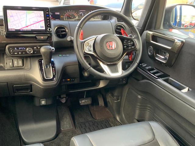 N-BOXカスタム G・EXターボホンダセンシング 4WD 純正8型ナビ フルセグTV 両側パワスラ バックカメラ LEDオートライト LEDフォグ ハーフ合皮シート シートヒーター ETC 純正15インチAW(14枚目)
