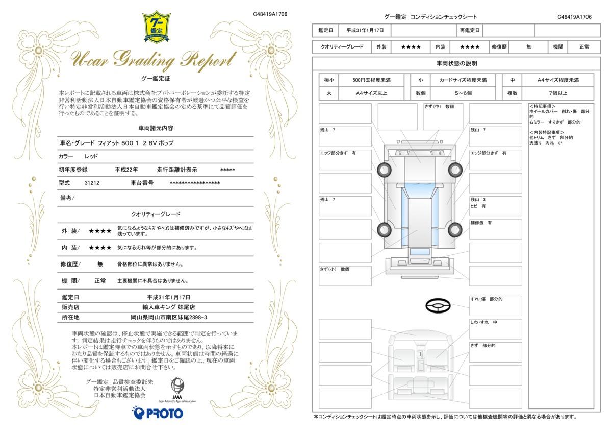 車両状態評価書