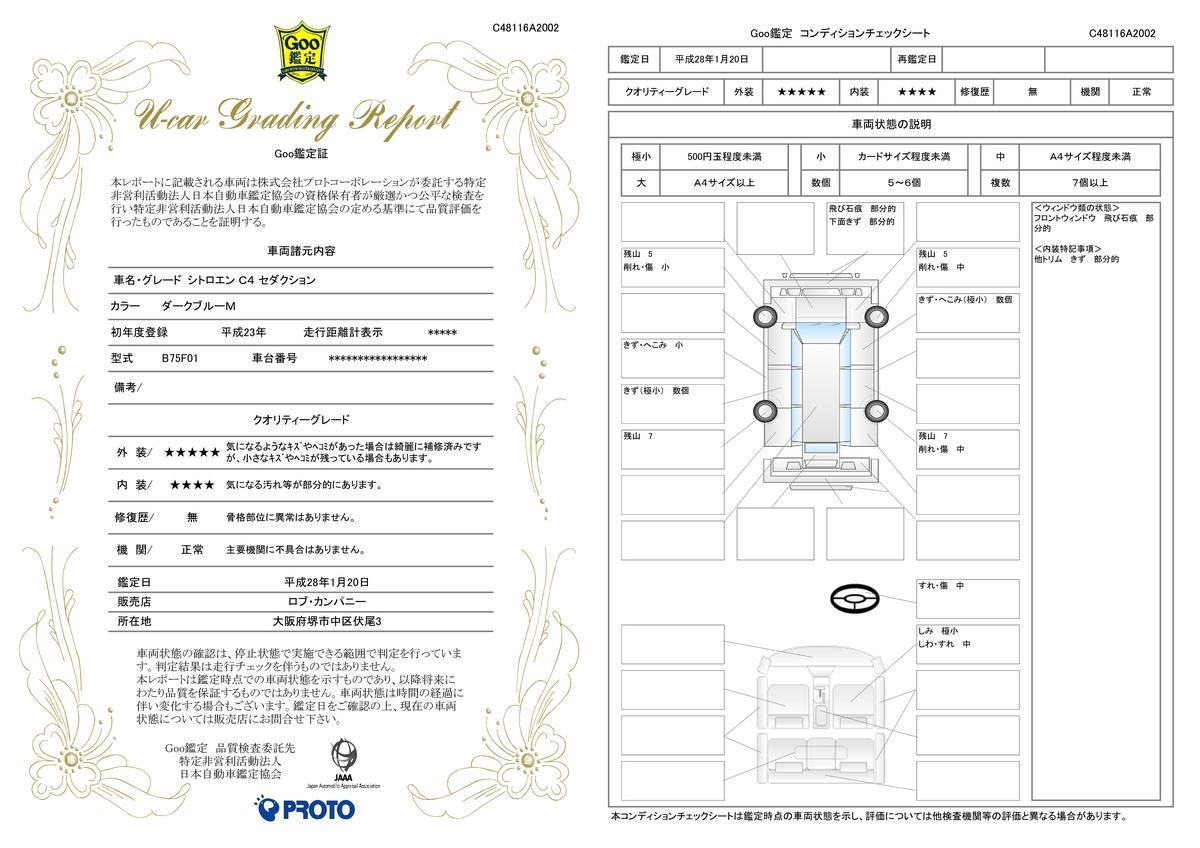 車両状態評価書