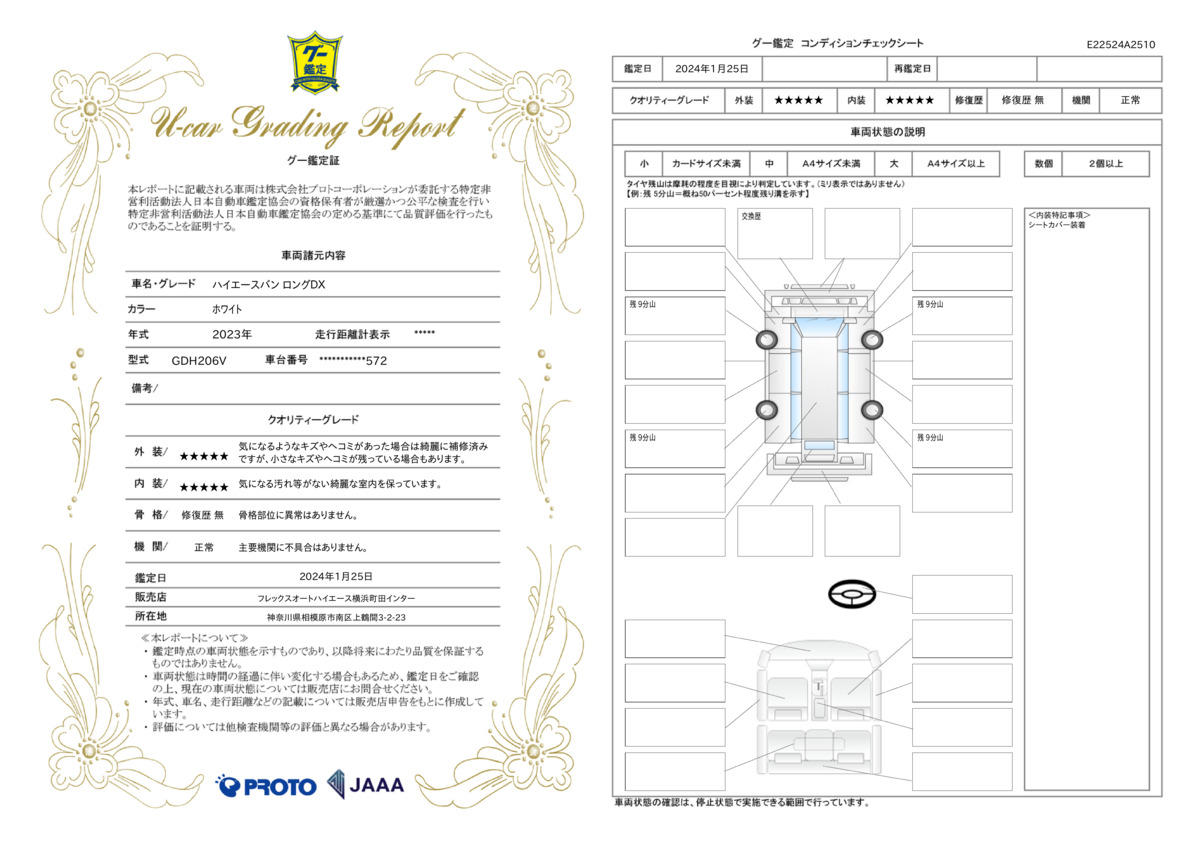 車両状態評価書