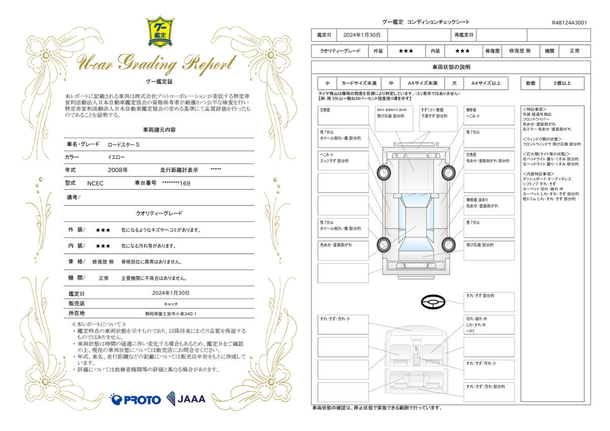 車両状態評価書