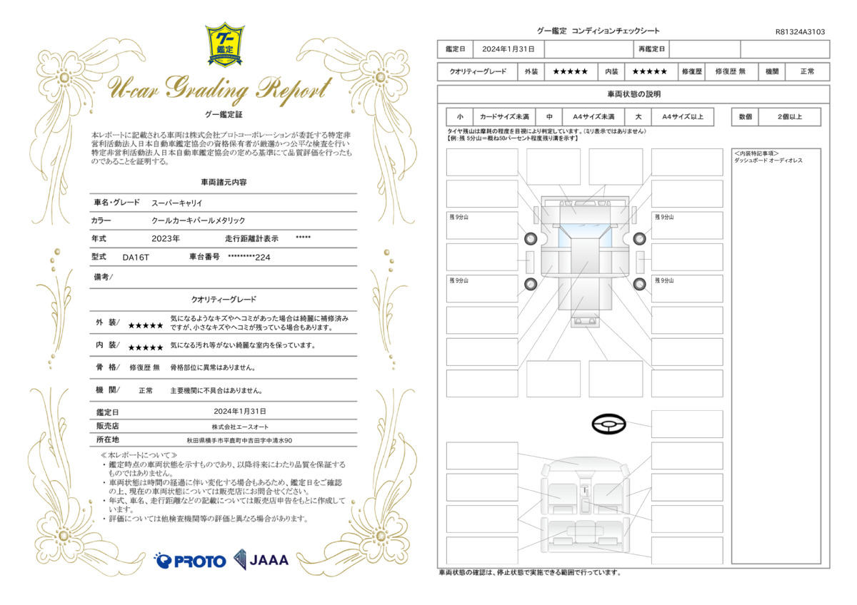 車両状態評価書