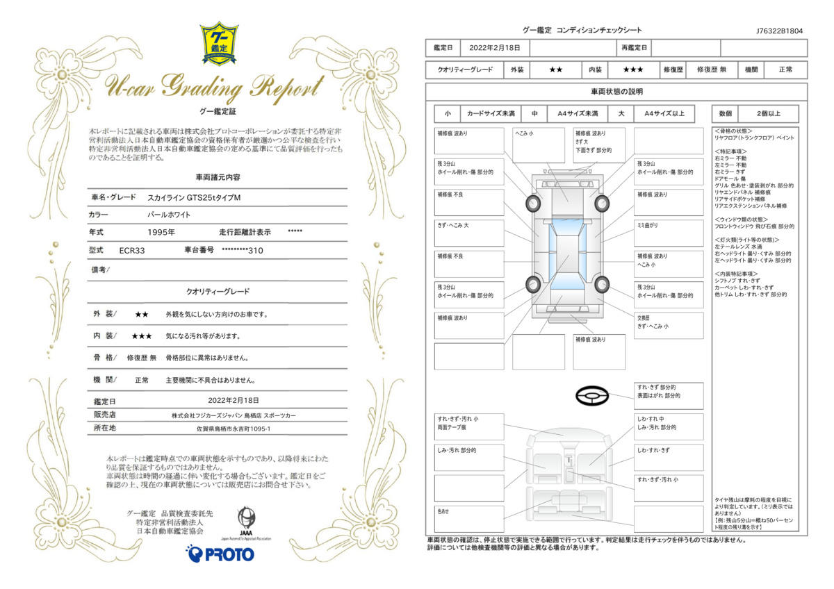 車両状態評価書