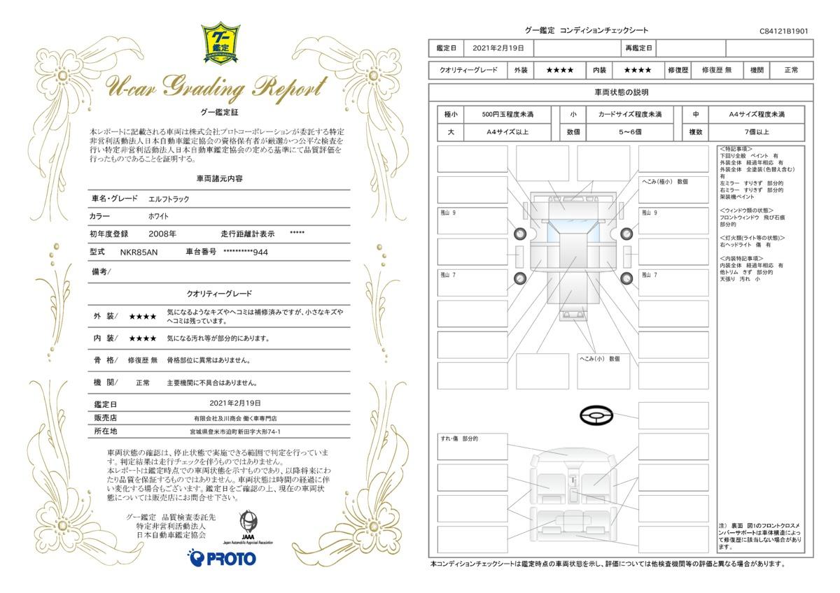 車両状態評価書