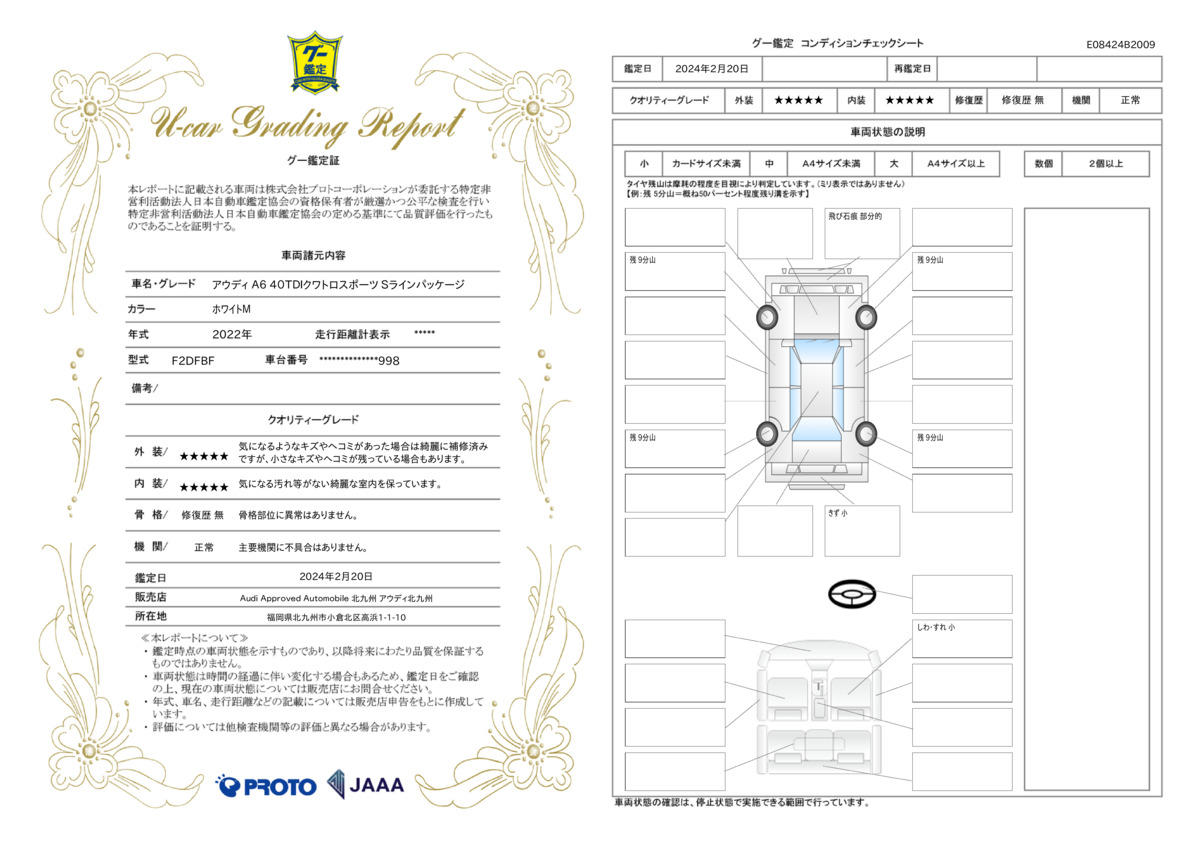 車両状態評価書