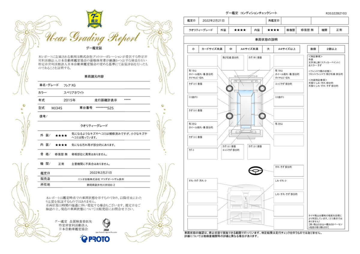 車両状態評価書