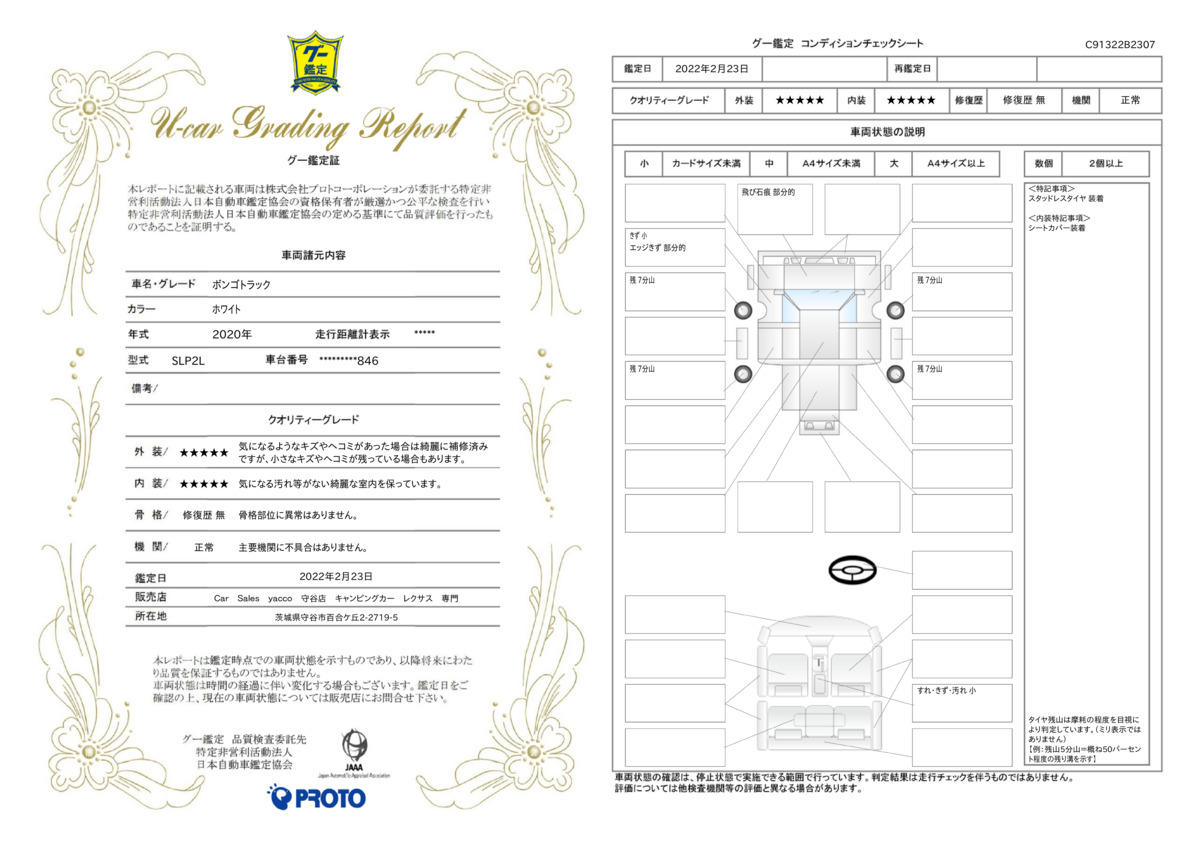 車両状態評価書