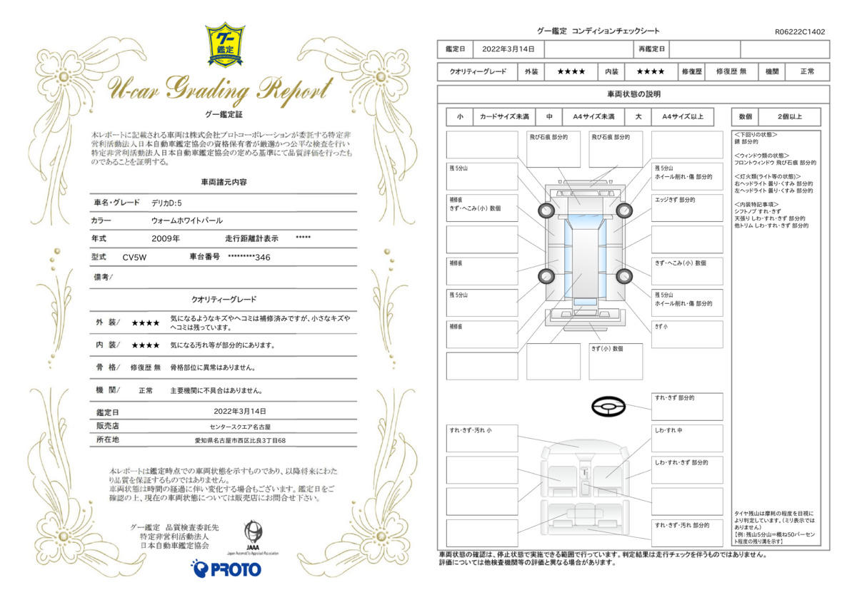 車両状態評価書