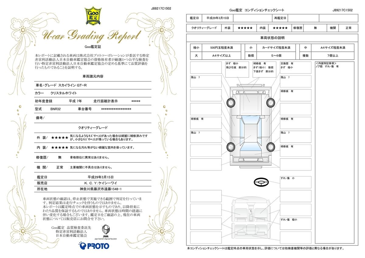 車両状態評価書