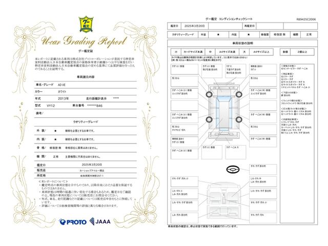 車両状態評価書