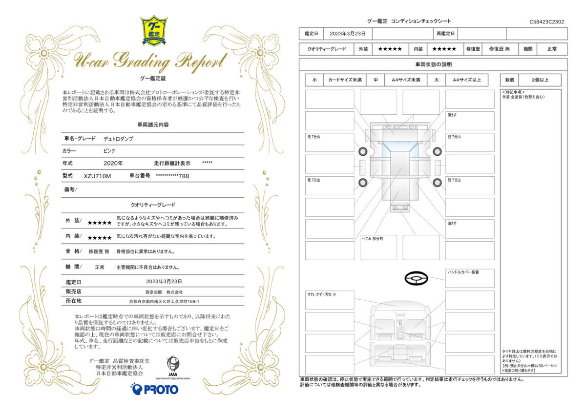 車両状態評価書