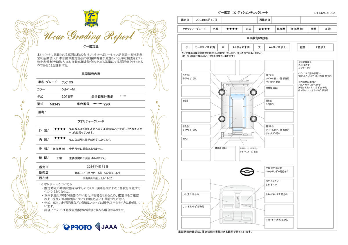 車両状態評価書