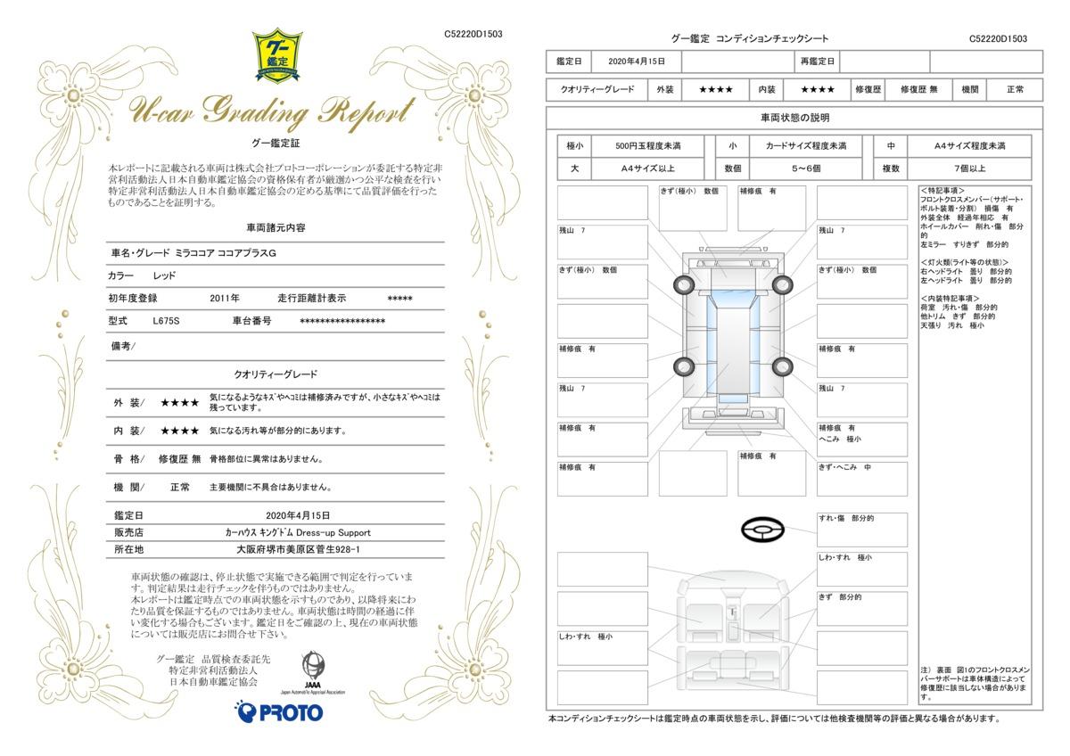 車両状態評価書