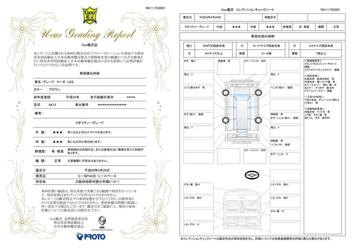 車両状態評価書