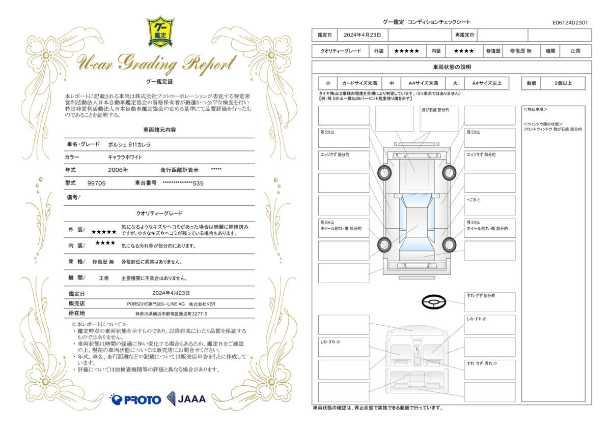 車両状態評価書