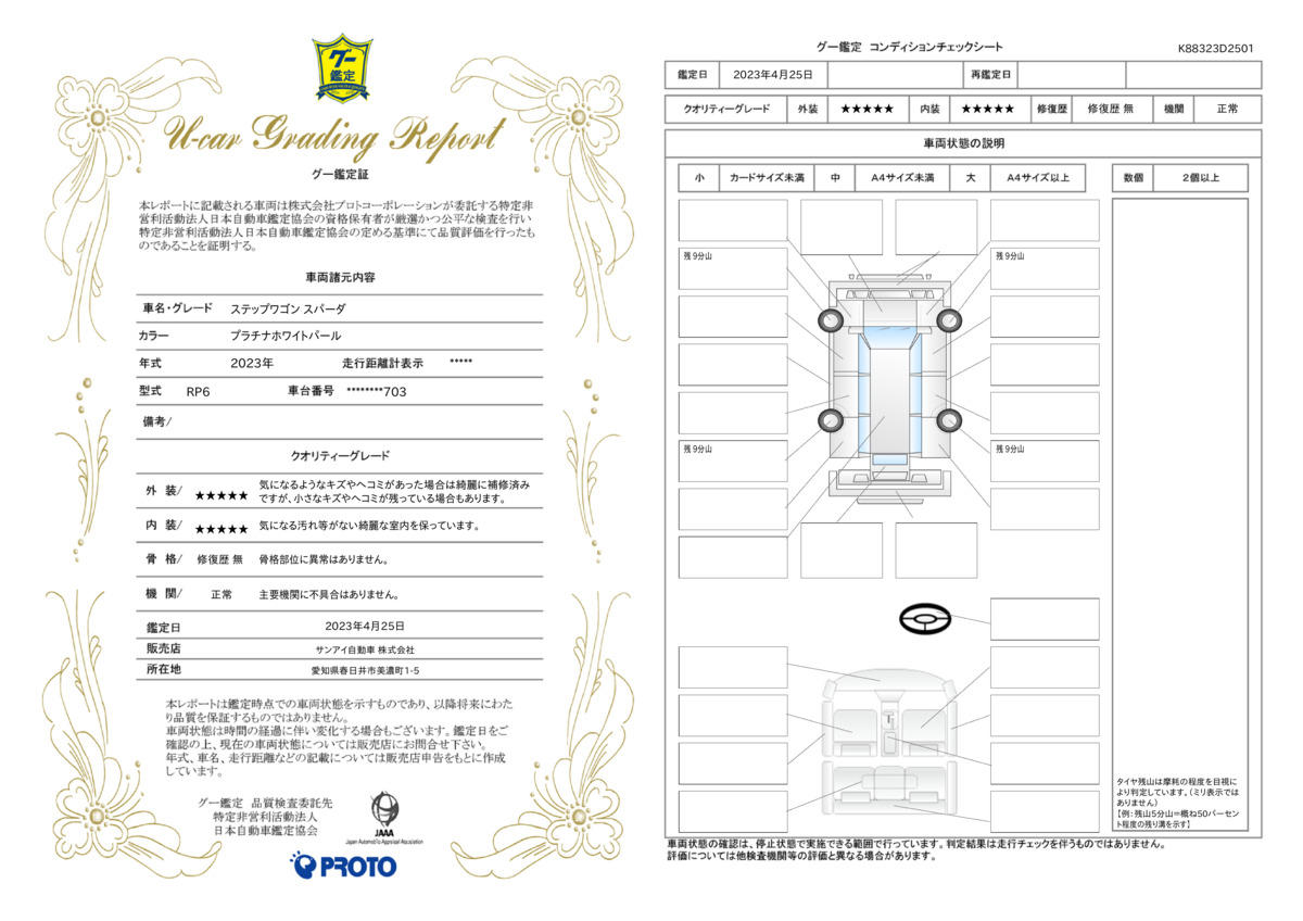 車両状態評価書