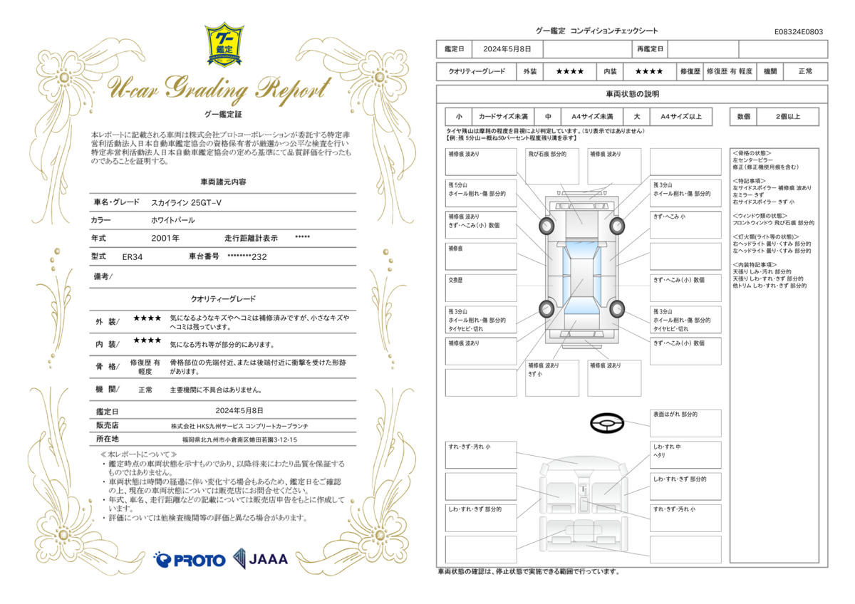 車両状態評価書