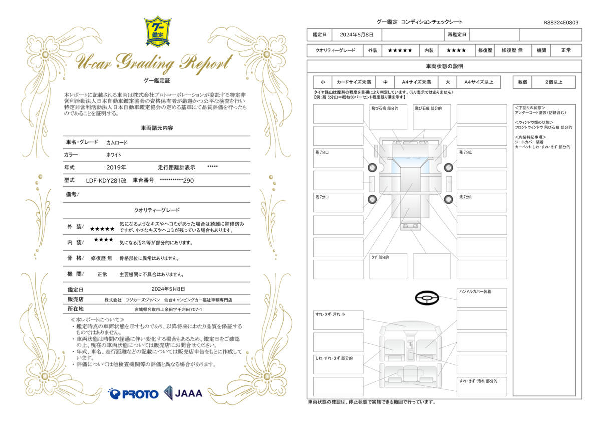 車両状態評価書