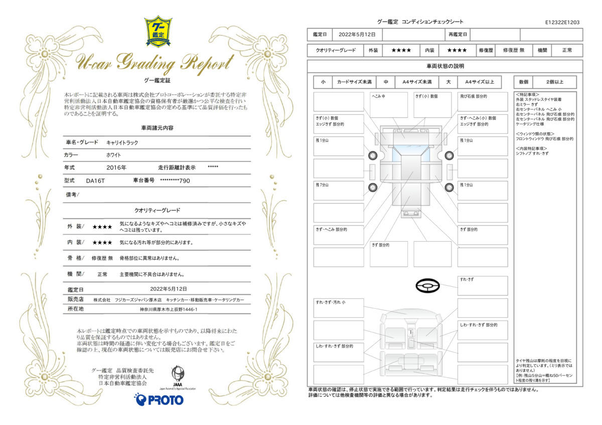 車両状態評価書