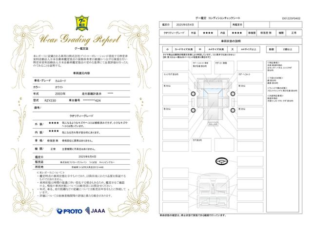 車両状態評価書