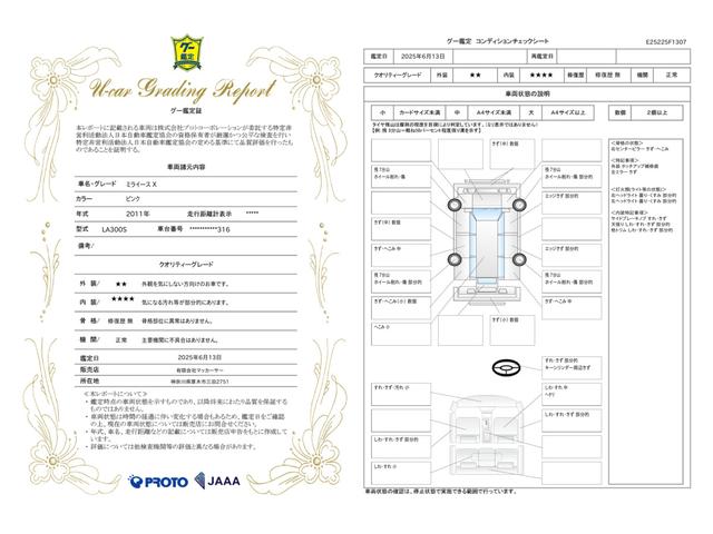 車両状態評価書