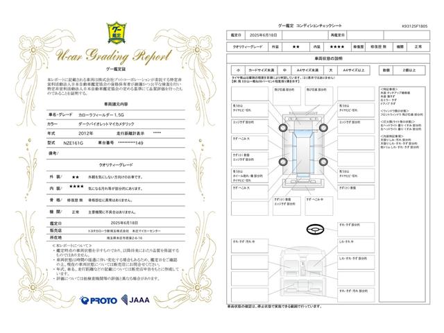 車両状態評価書