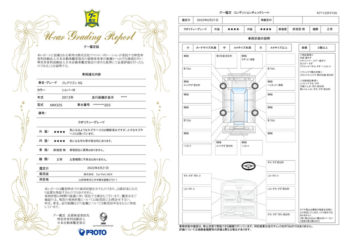 車両状態評価書