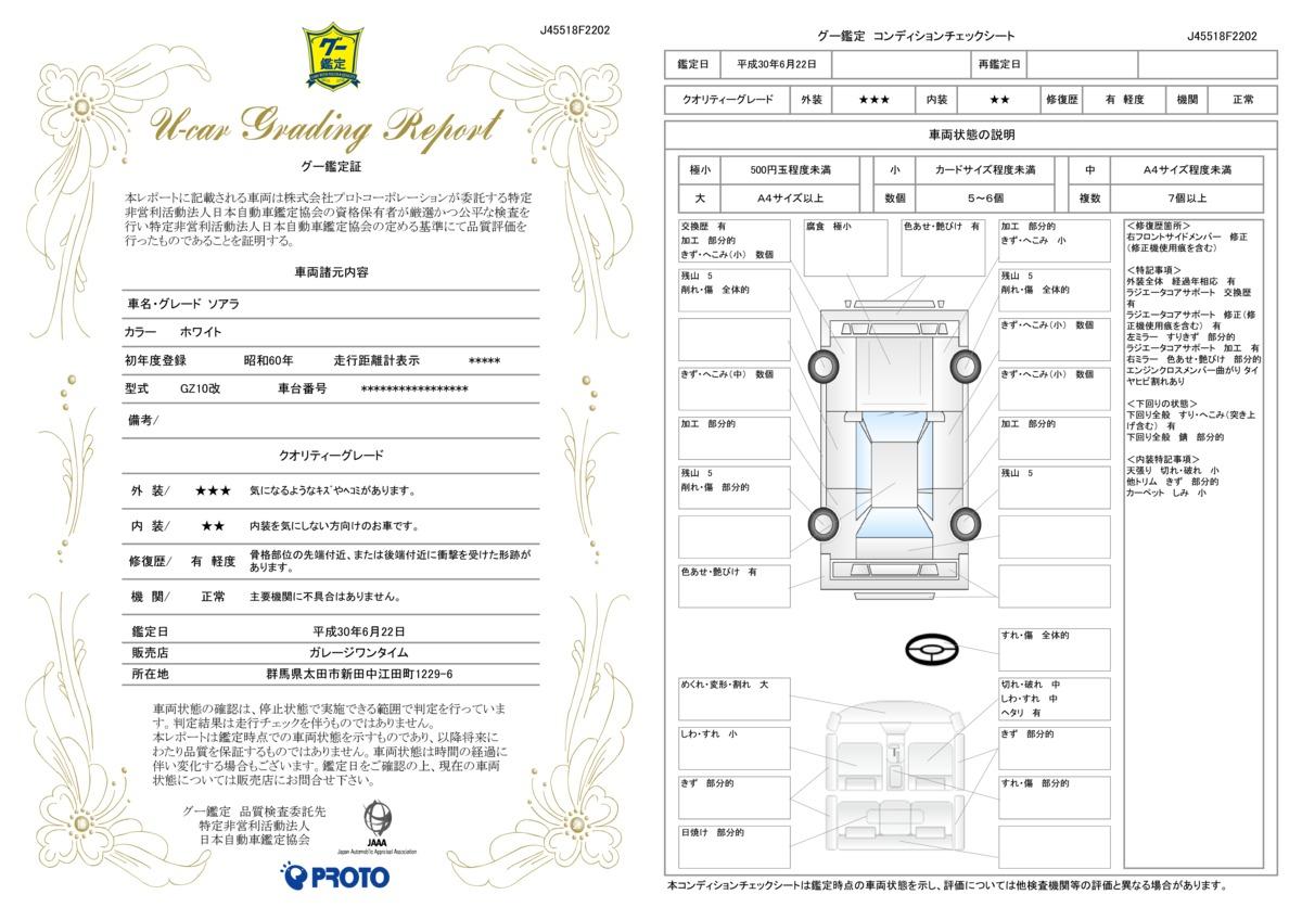 車両状態評価書