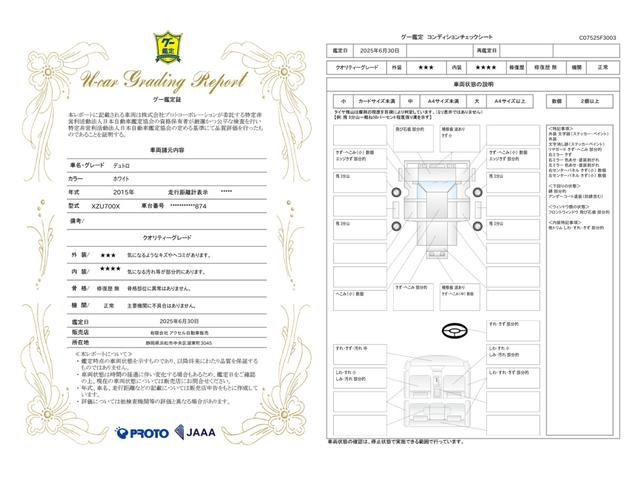 車両状態評価書