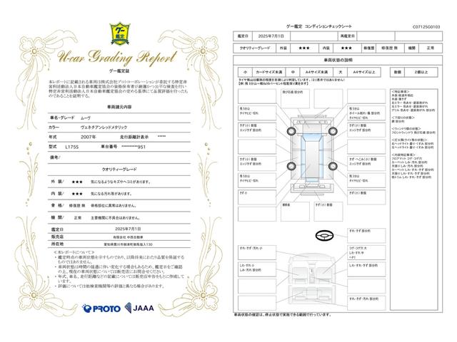 車両状態評価書