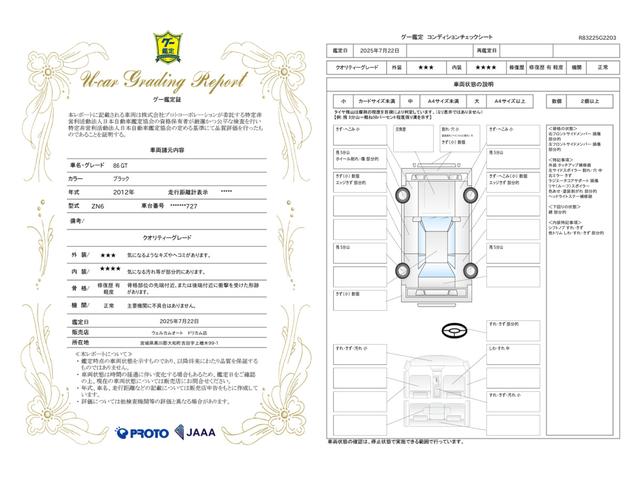 車両状態評価書