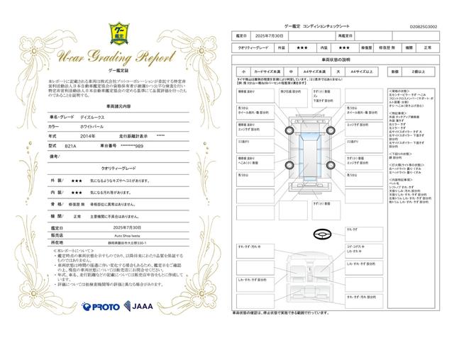 車両状態評価書