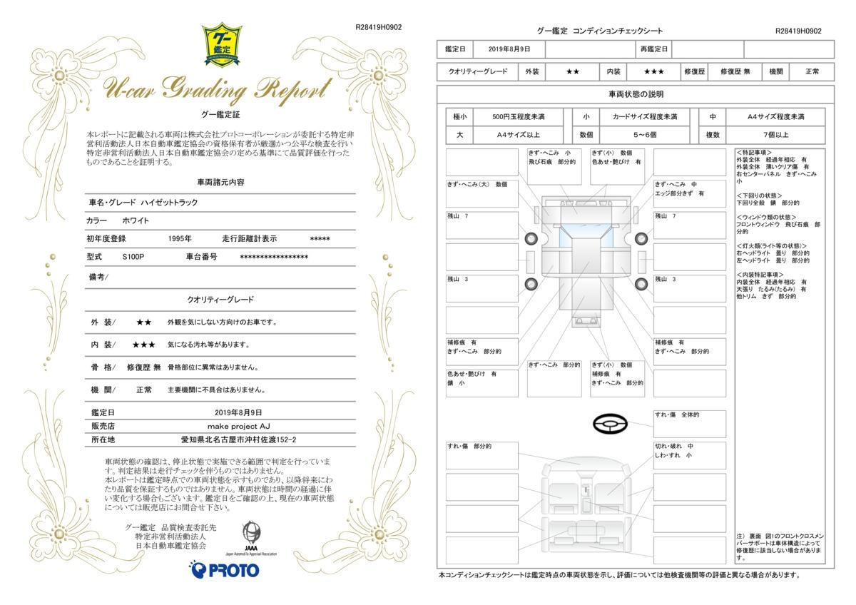 車両状態評価書