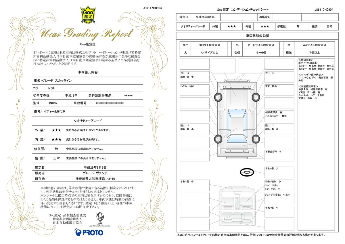 車両状態評価書