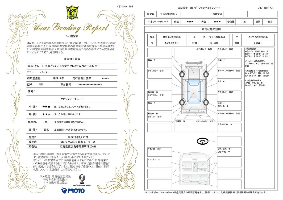 車両状態評価書