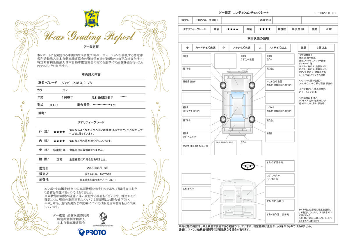 車両状態評価書