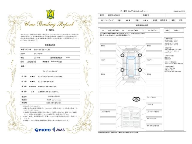 車両状態評価書