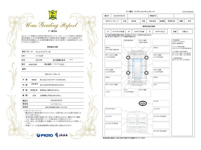 車両状態評価書