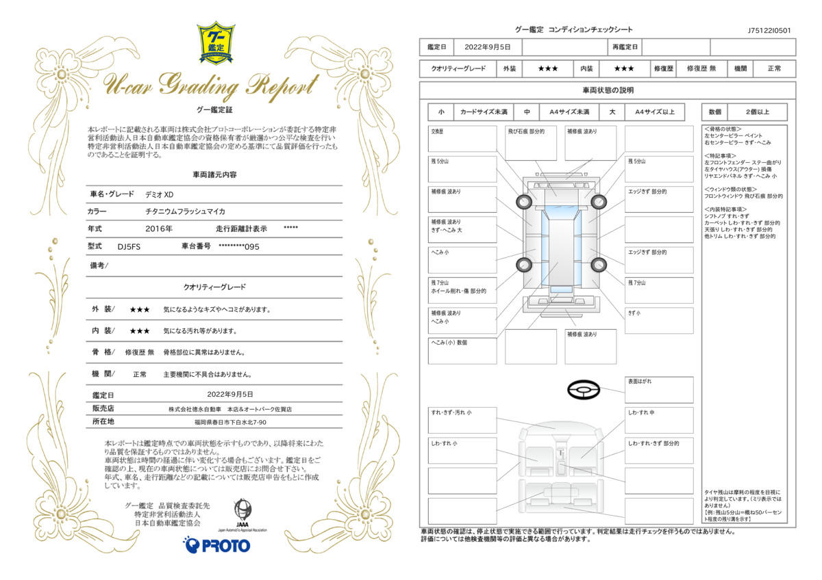 車両状態評価書