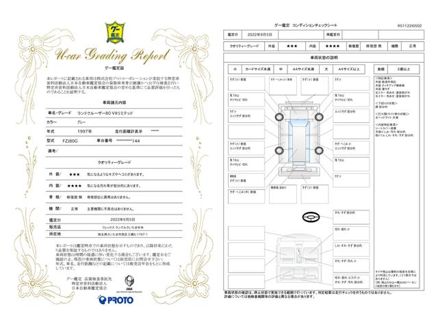 車両状態評価書