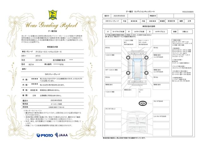車両状態評価書
