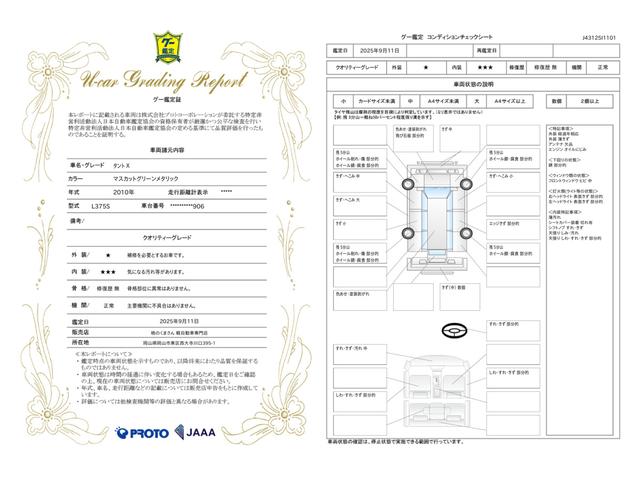 車両状態評価書