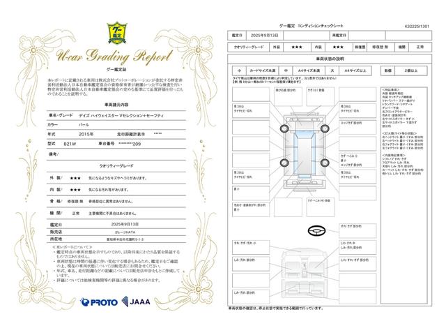 車両状態評価書