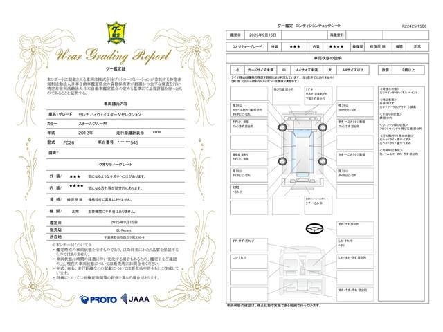 車両状態評価書
