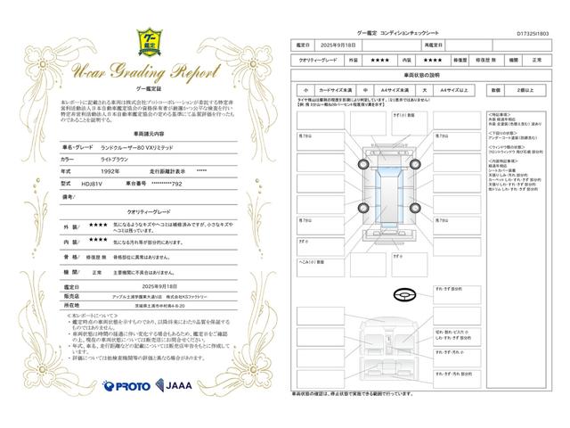 車両状態評価書