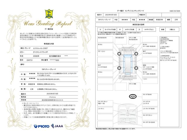 車両状態評価書