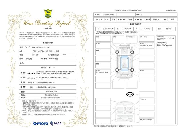 車両状態評価書