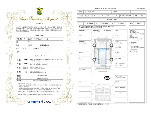 車両状態評価書